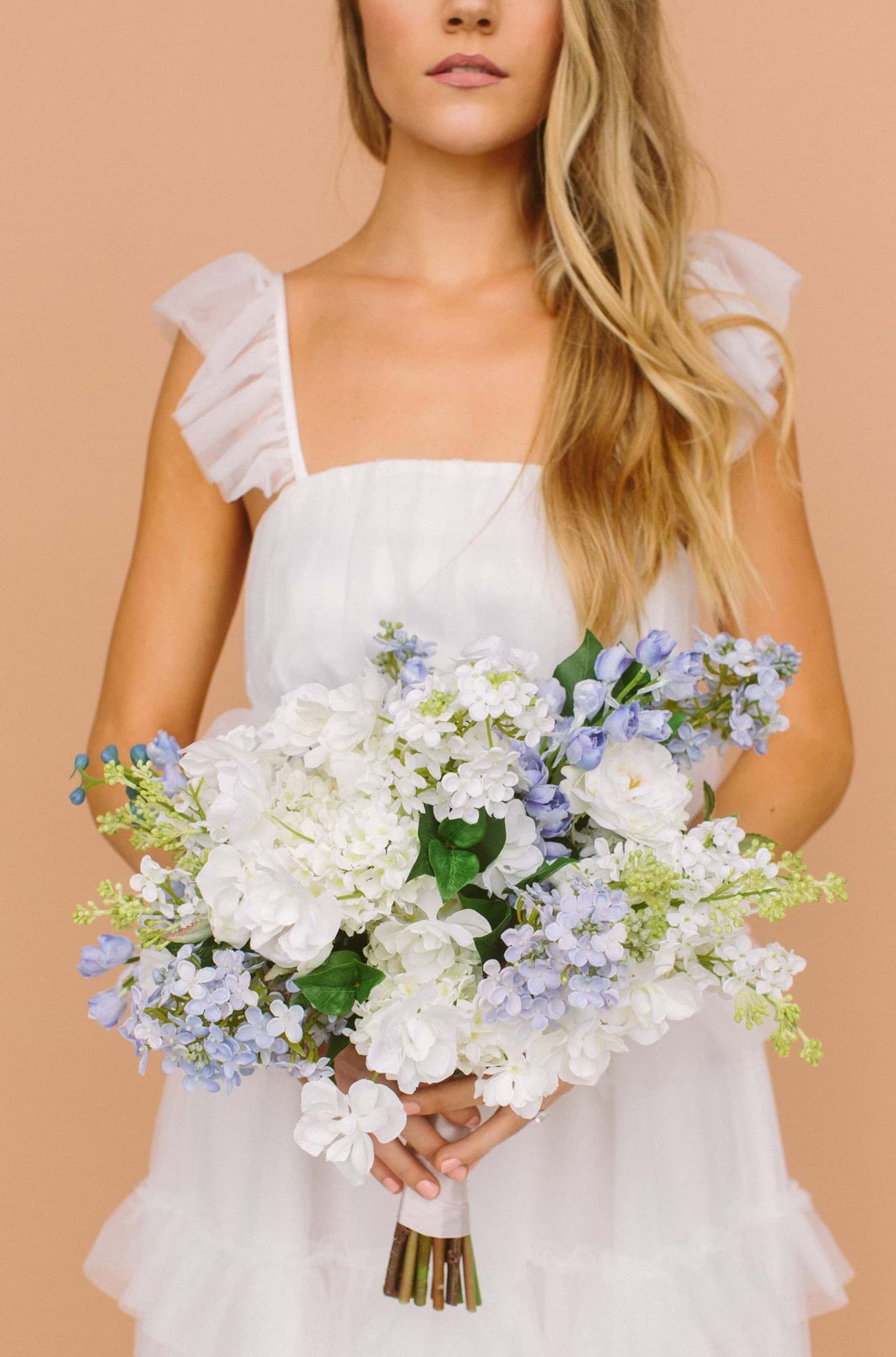 Beauty of White and Blue Bouquet