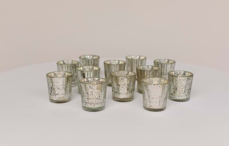 Picture of Silver Glass Votives (Set of 12)