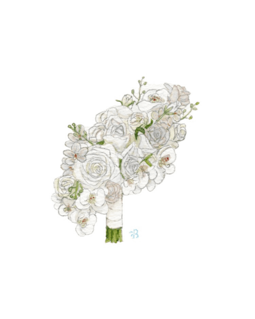Picture of Wren Hand-tied Watercolor Print