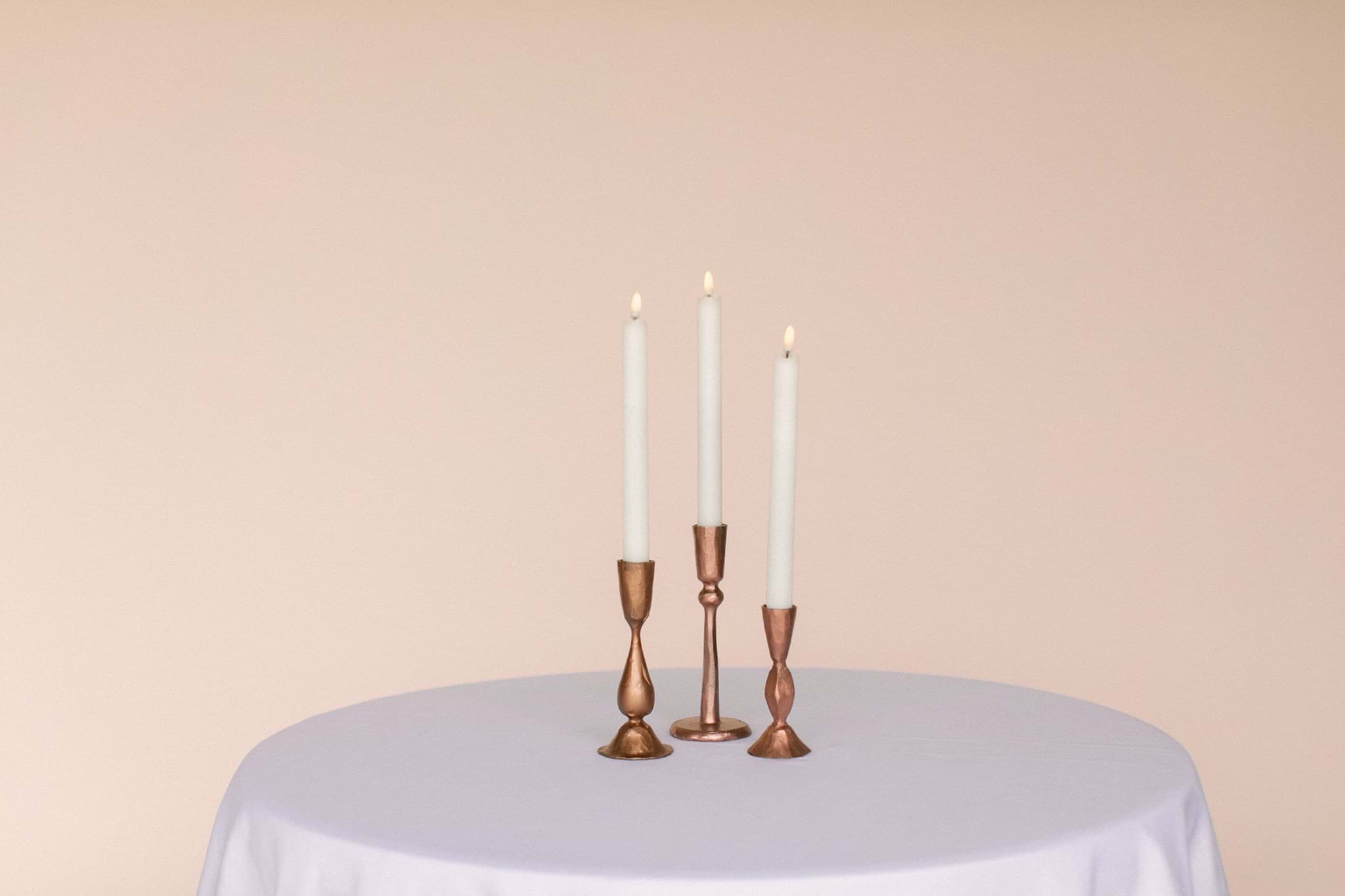 Picture of Antique Copper Candlesticks Set of 3