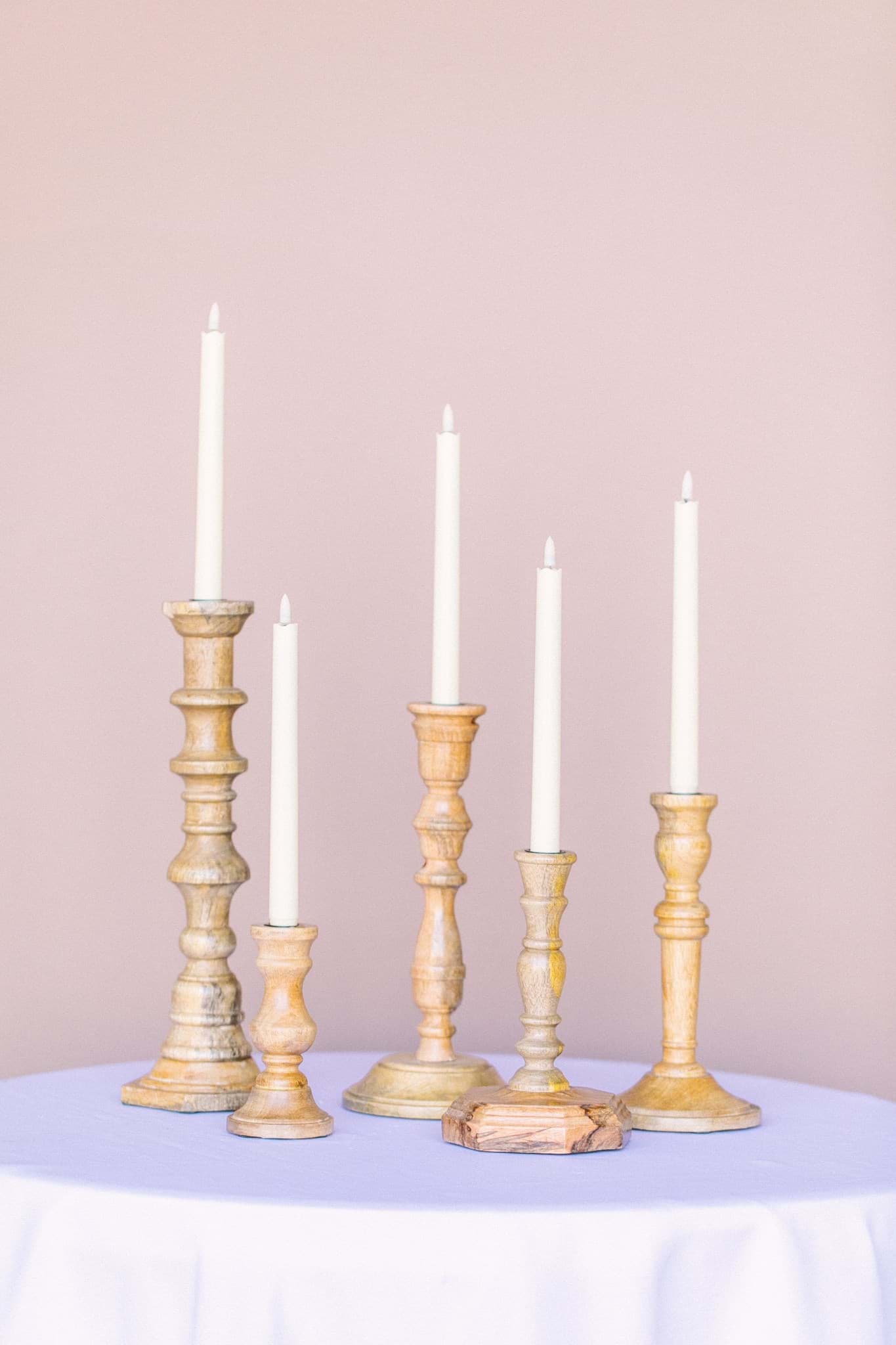 Picture of Wooden Candlesticks (Set of 5)