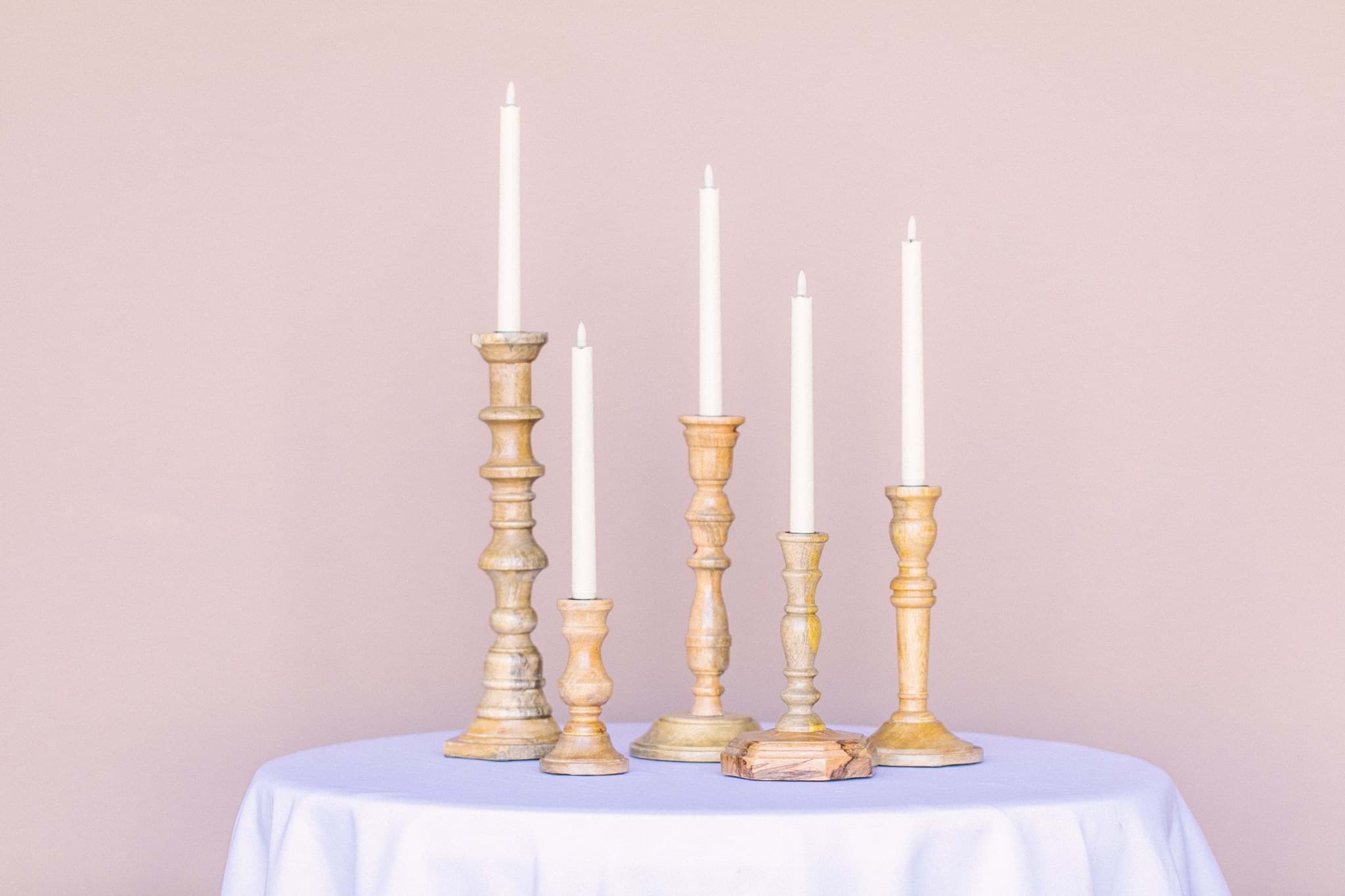 Picture of Wooden Candlesticks (Set of 5)