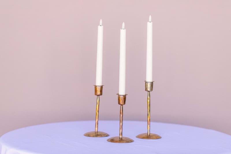 Picture of Burnt Copper Candlesticks Set of 3