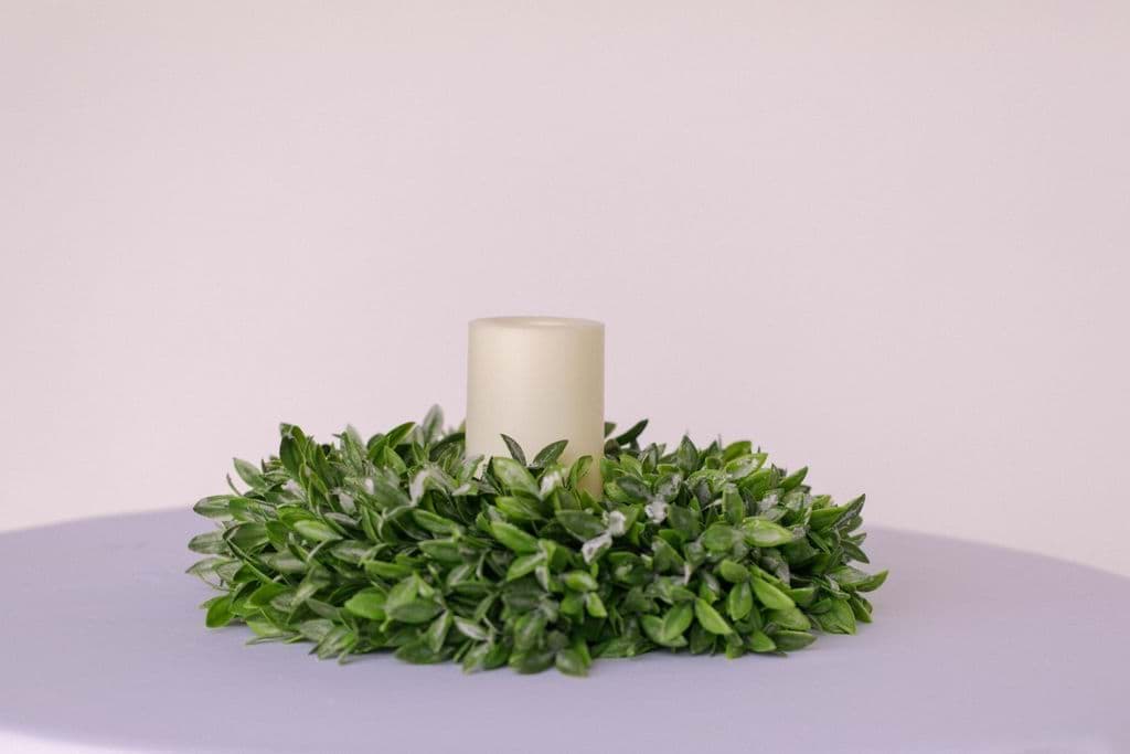 Picture of Flocked Sage Candle Ring Set