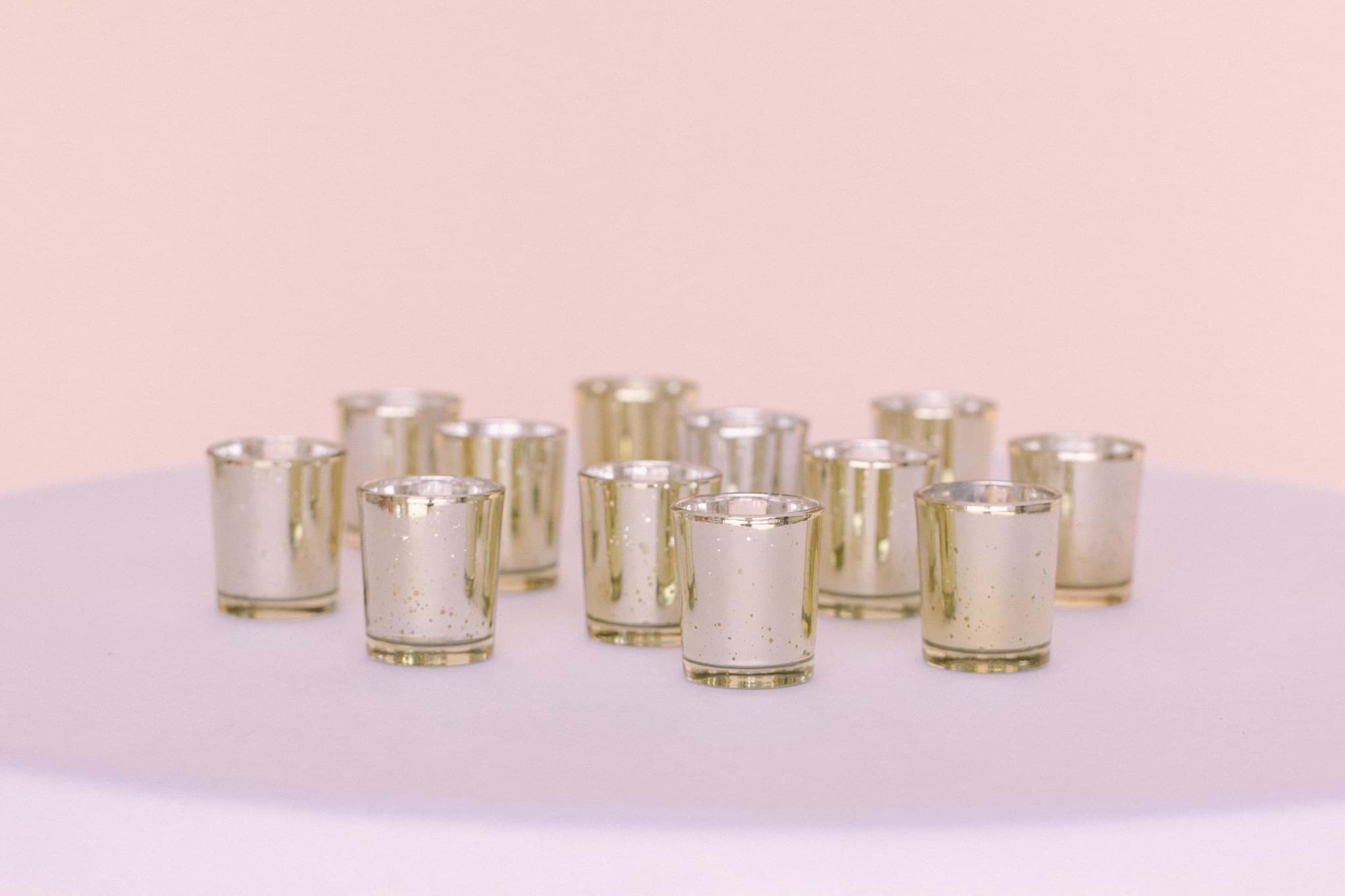 Picture of Mercury Gold Glass Votives (Set of 12)