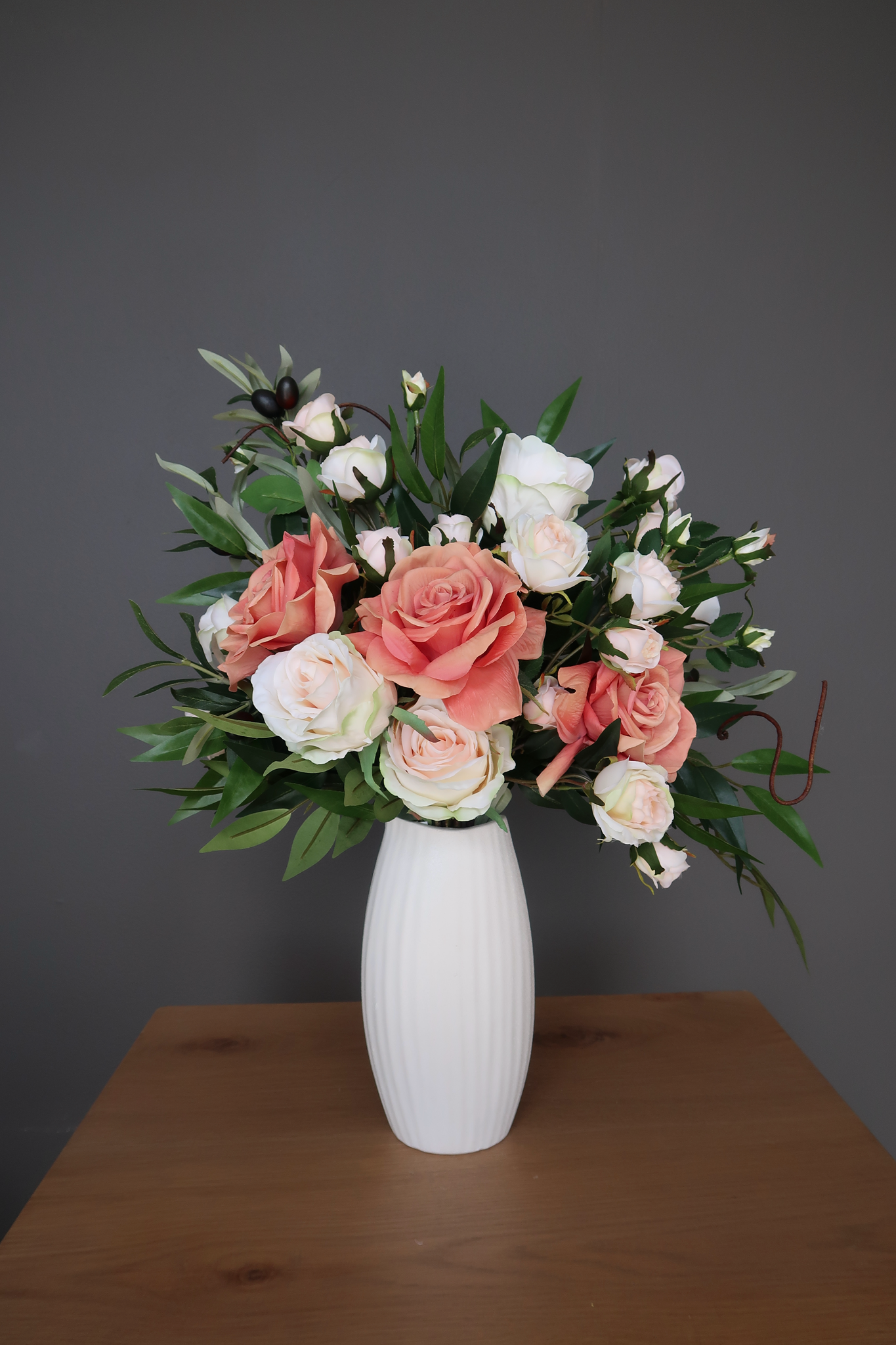 Picture of Ribbed White Vase