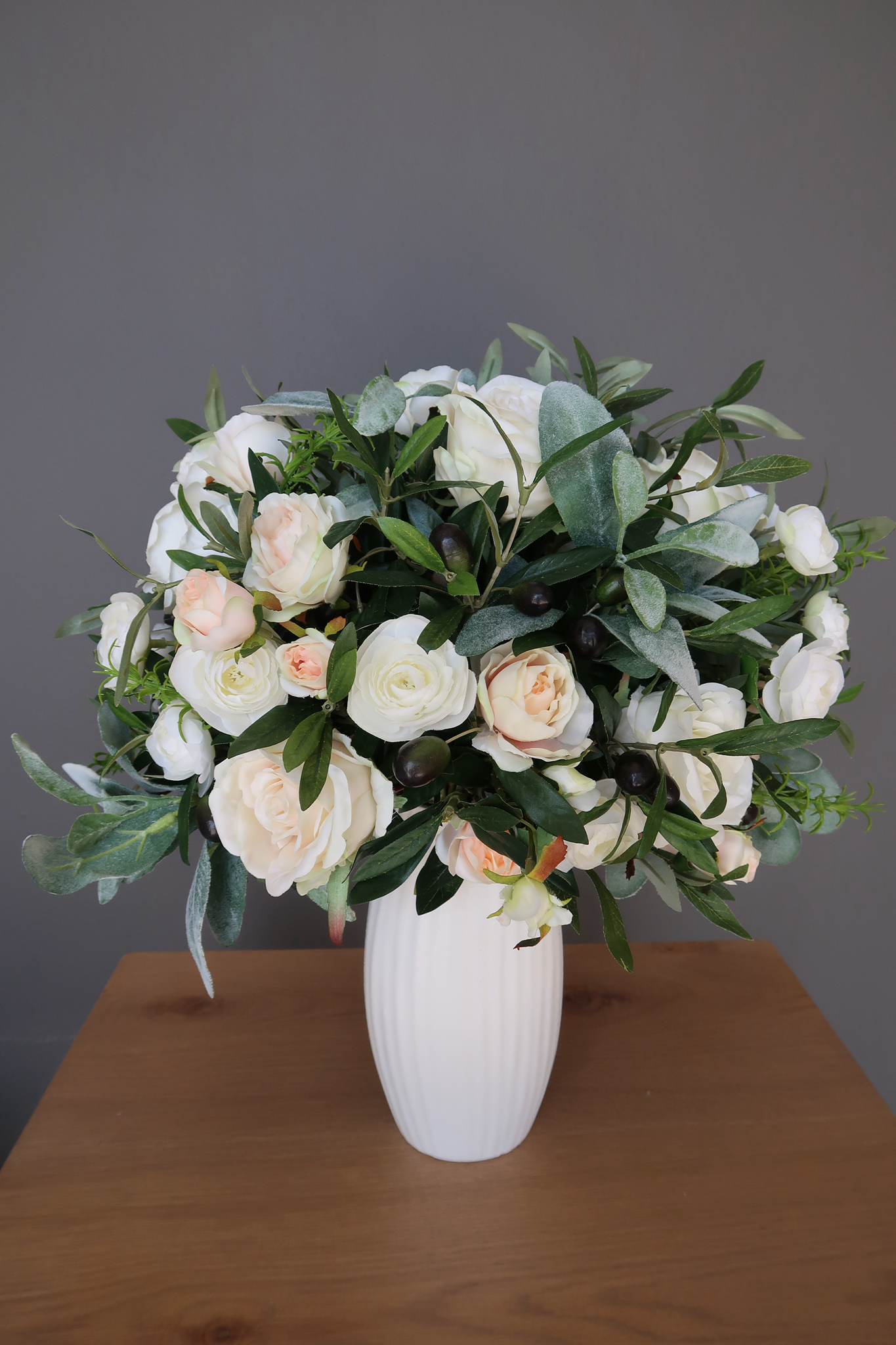 Picture of Ribbed White Vase