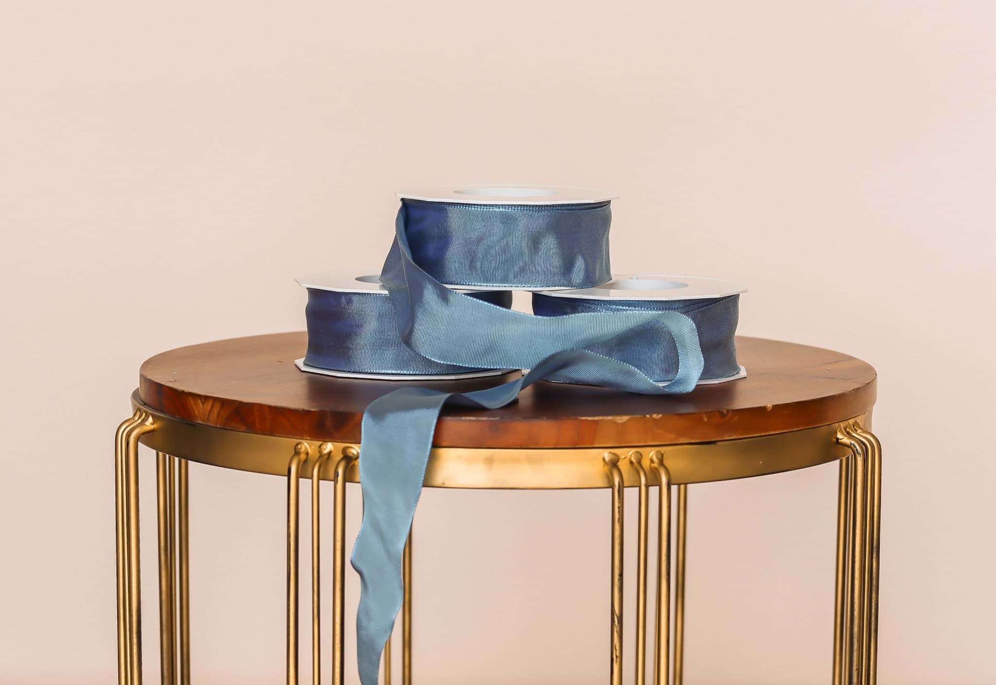 Picture of French Wired Ribbon - Steel Blue