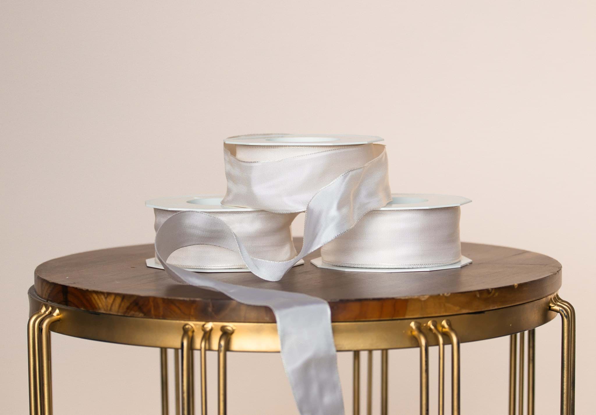 Picture of French Wired Ribbon - Bridal White